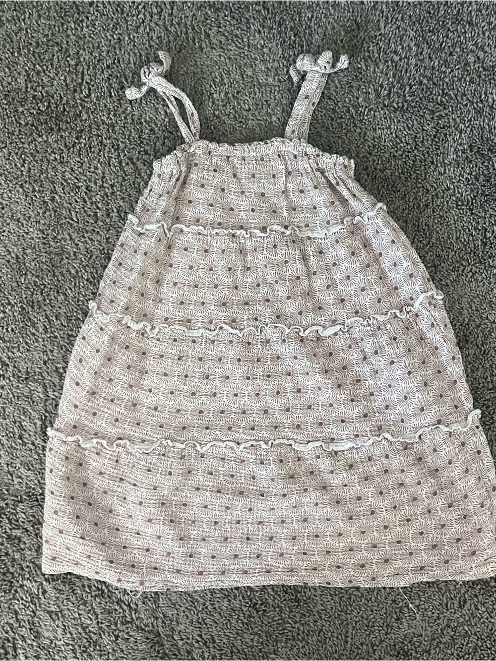 R+B Girl's Pink Floral Tiered Sundress